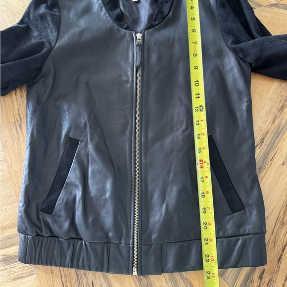 Sezane Black Leather Suede Jacket - Picture 8 of 10
